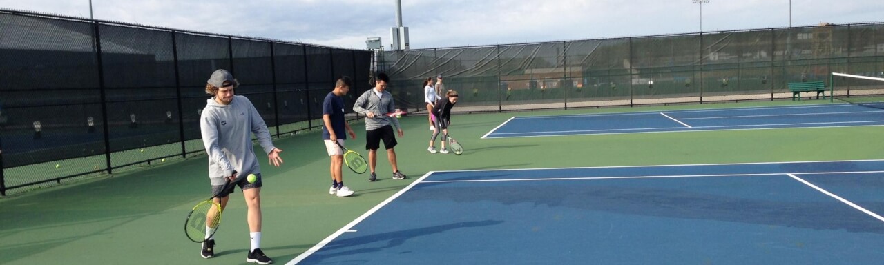 GVSU Students Playing Tennis